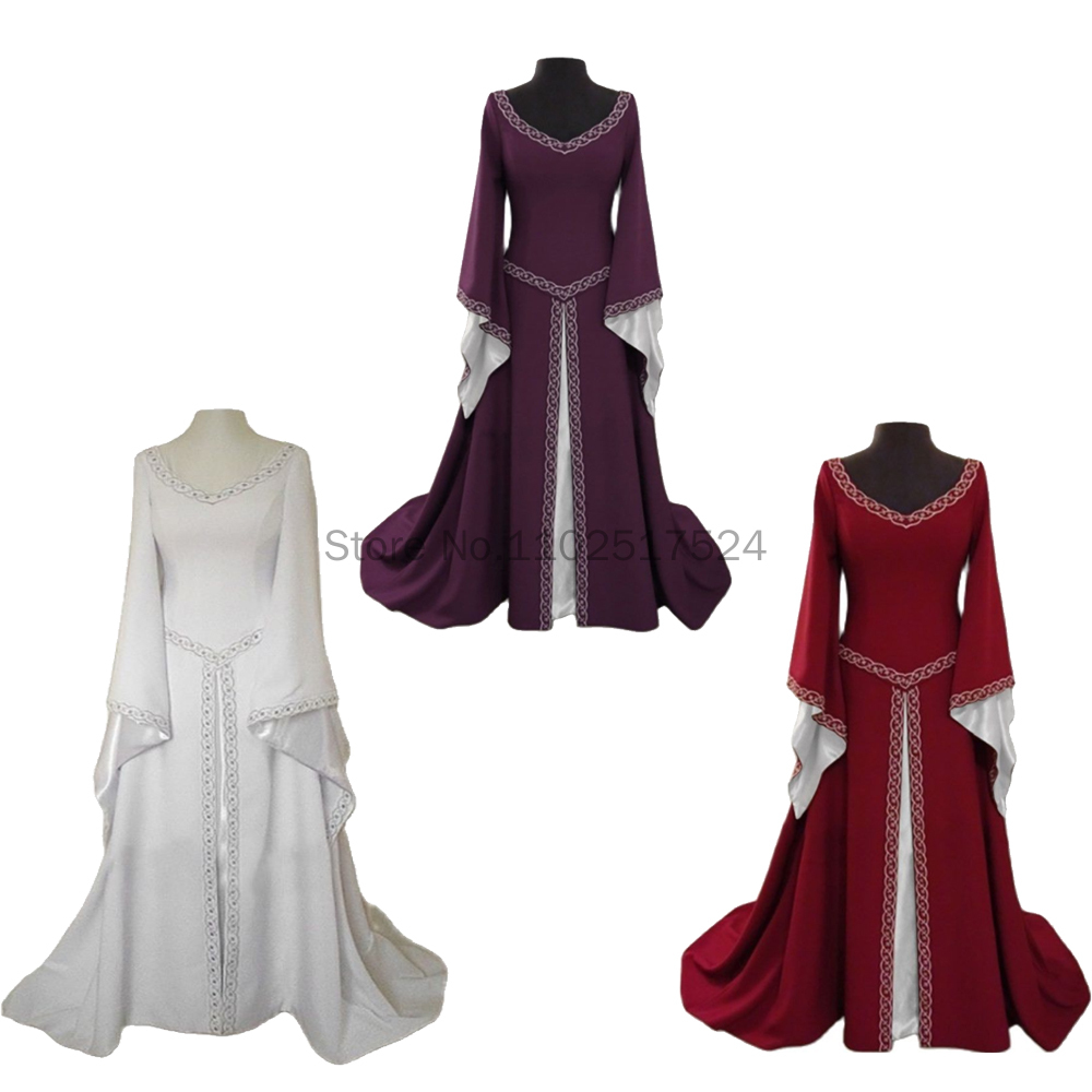 Women'S Formal Wear Wedding - Gaun panjang pernikahan panjang abad pertengahan