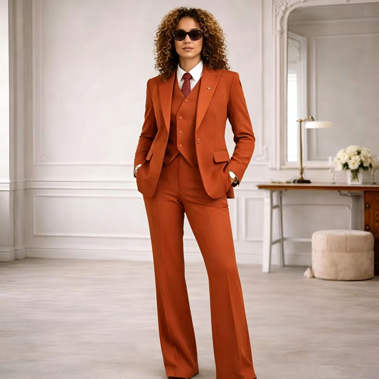 Women Formal Wear Tailor - Setelan Wanita Rust 3 Pcs Vintage