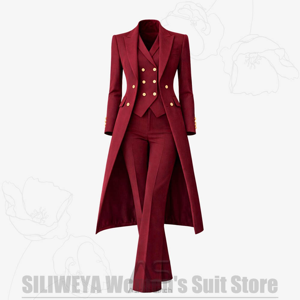 Women'S Formal Wear Wedding - Setelan Wanita 3 Potong Jas Panjang