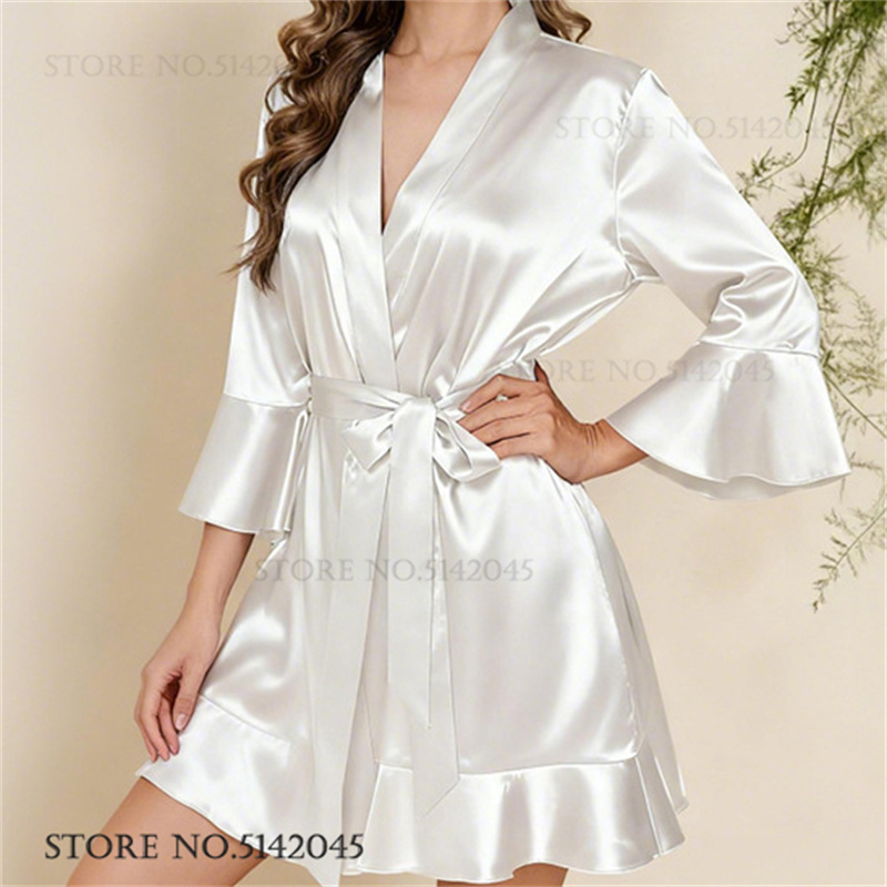 Women'S Formal Wear Wedding - Gaun Jubah Pernikahan Putih Satin Sutra