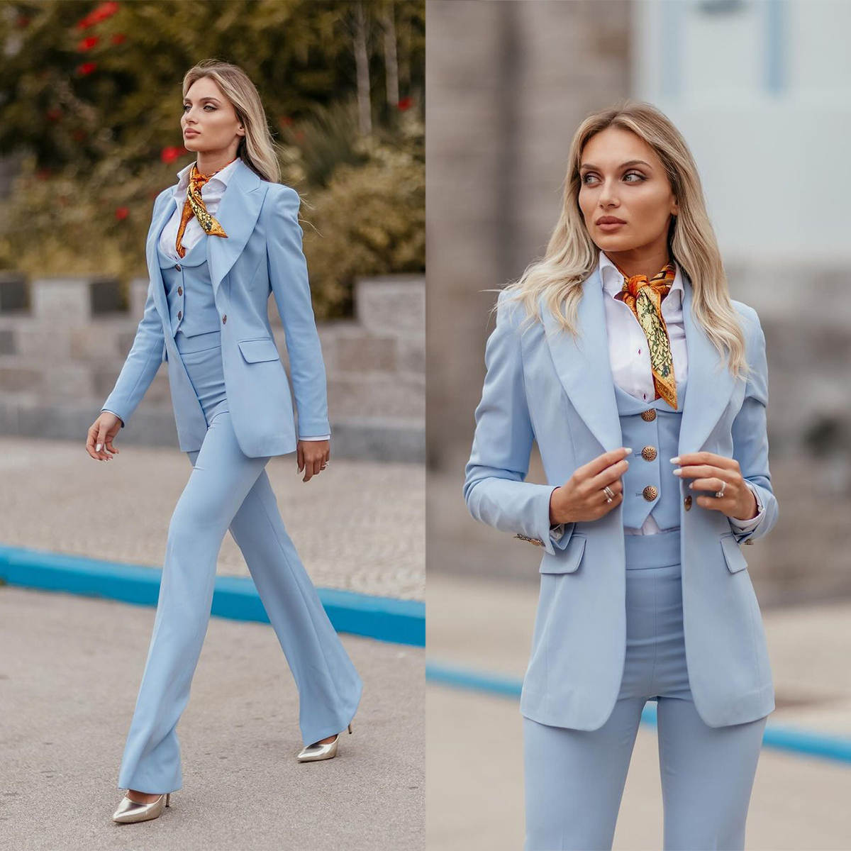 Setelan Formal Wanita Biru Lan - Women Formal Wear Tailor ulasan dan harga