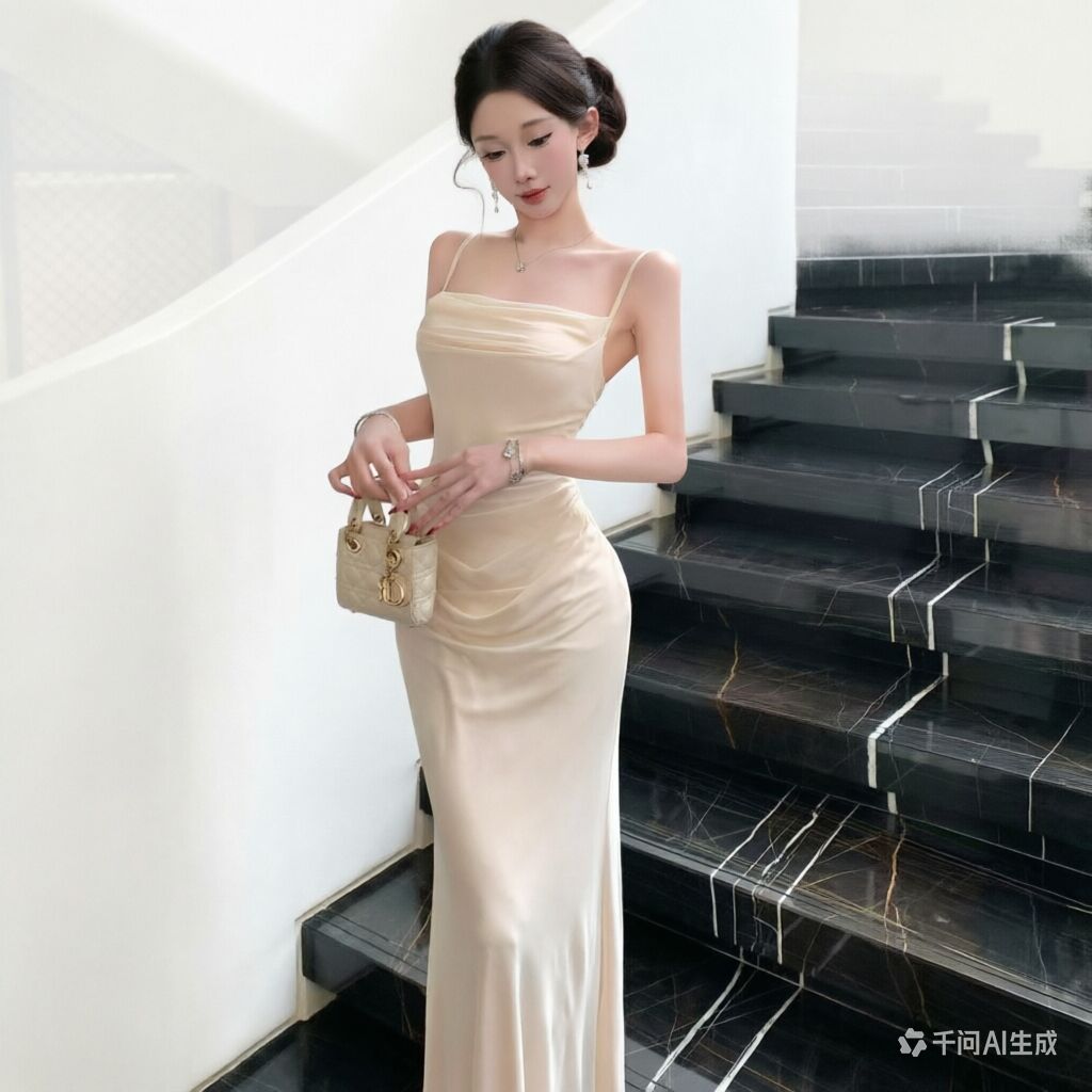 Gaun Slip Jaring Beige Chic, G - Women Formal Wear M&S ulasan dan harga