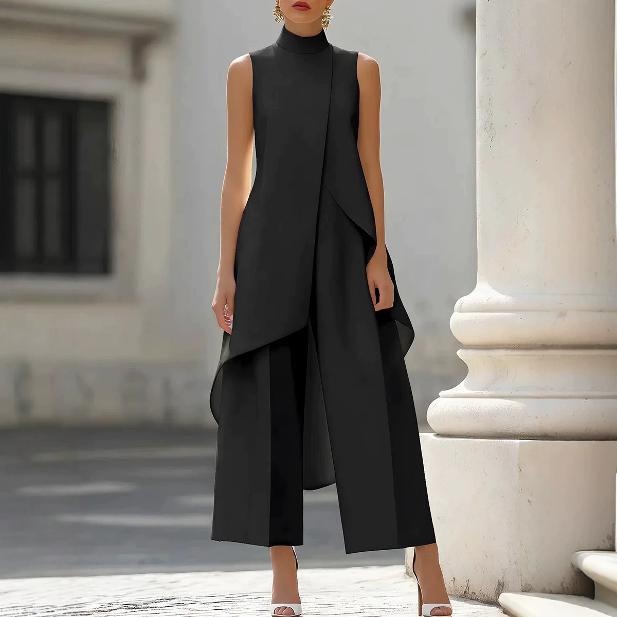 Setelan Wanita Berkerah Tinggi - Women'S Formal Wear With Pants ulasan dan harga
