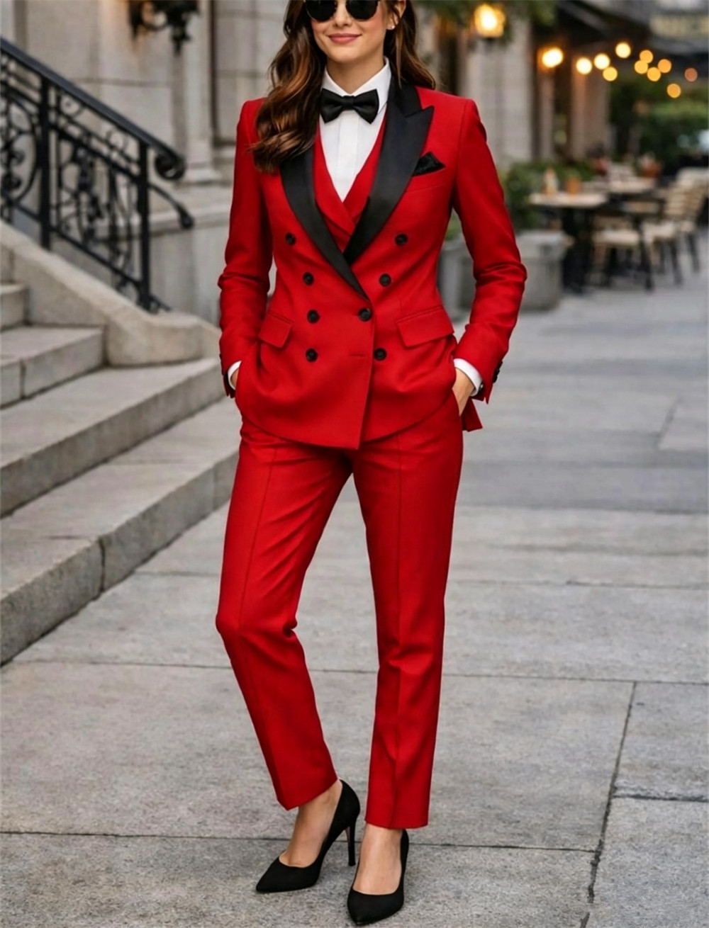 Setelan Wanita Double Breasted - Women Formal Wear Tailor ulasan dan harga