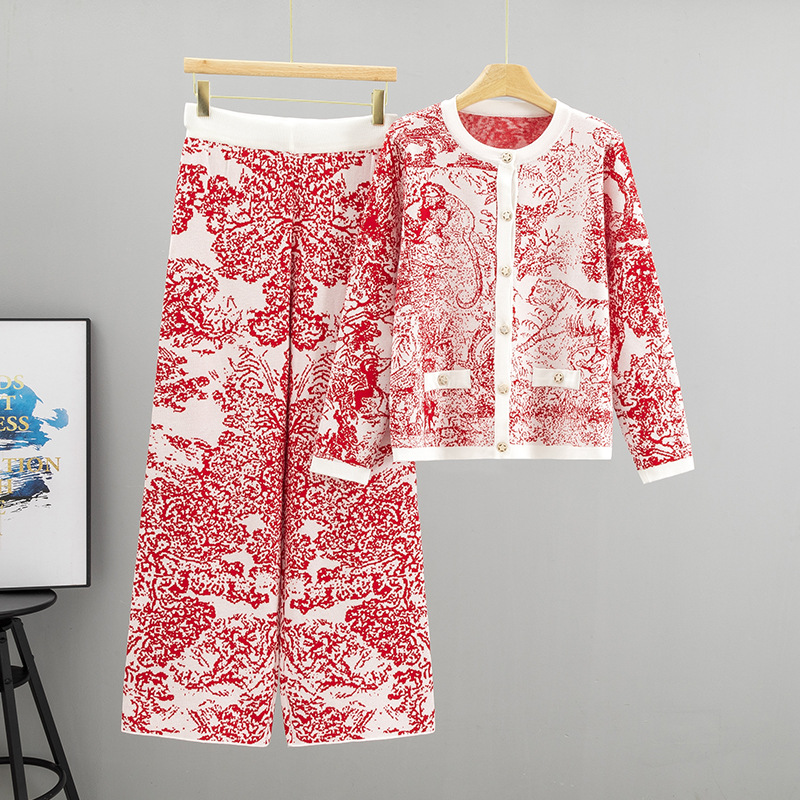 Set Rajutan Fashion Lukisan Pe - Women'S Formal Wear With Pants ulasan dan harga