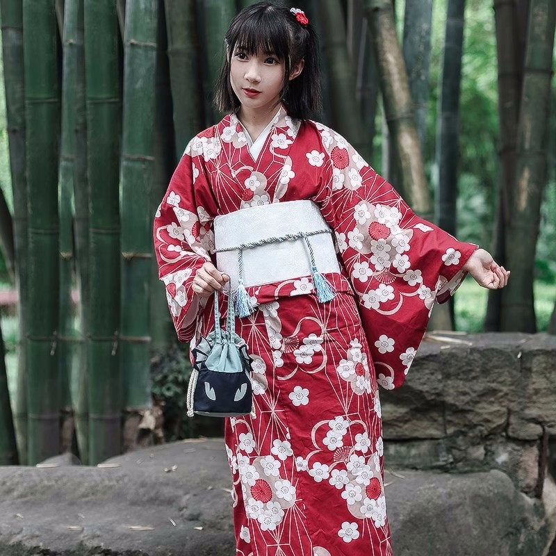 Kimono Yukata Jepang Merah Wan - Women'S Formal Traditional Wear ulasan dan harga