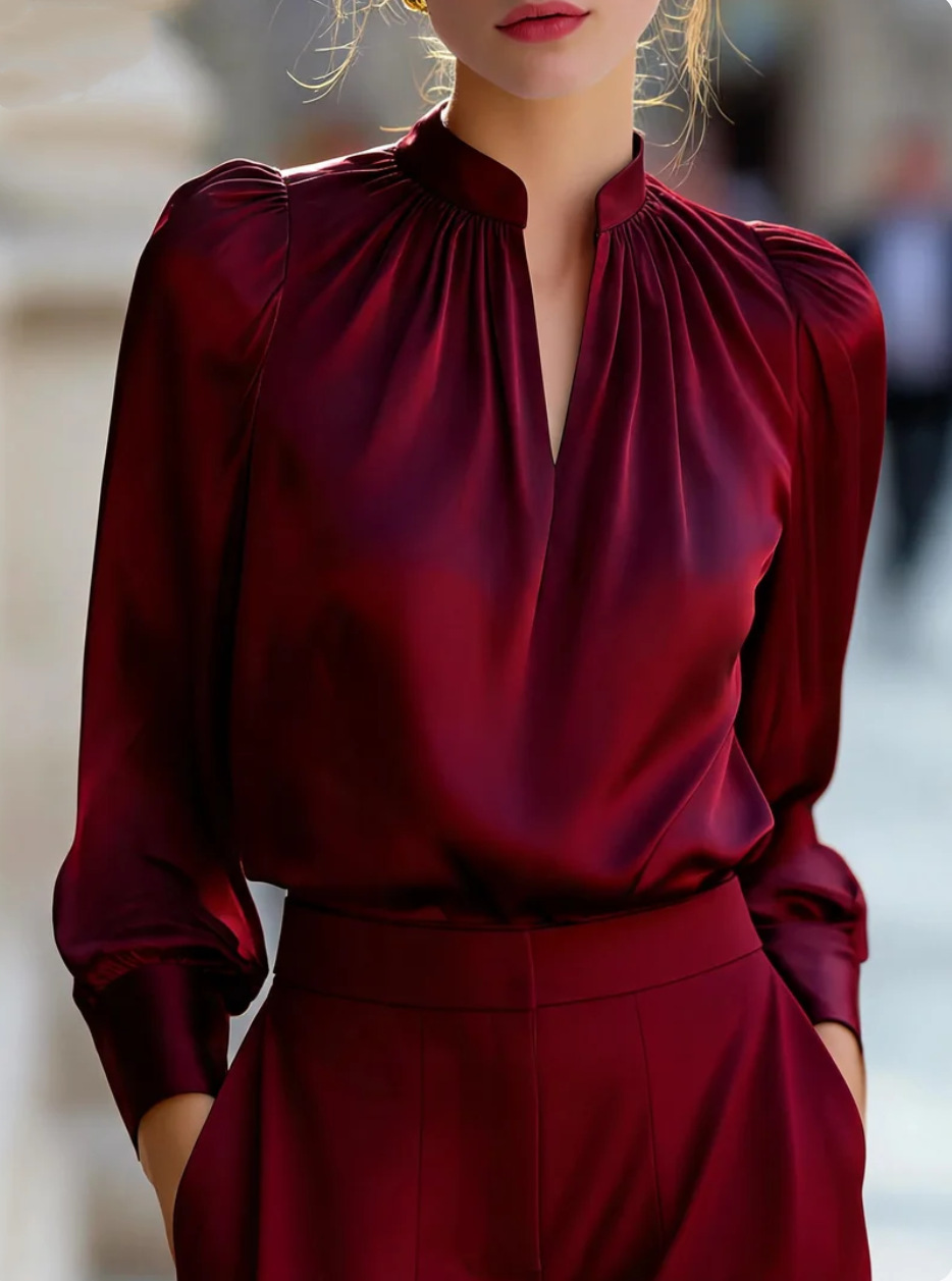 Kemeja Satin Formal Wanita den - Women'S Formal Wear Suits ulasan dan harga
